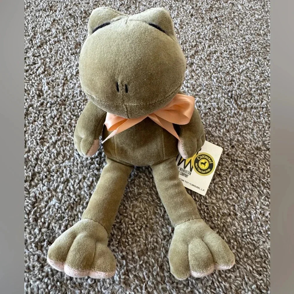 NWT Vintage Tiny Floppy Frog Plush Toy‎ Stuffed Animal